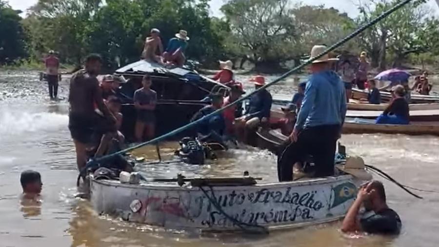 Naufrágio foi registrado na manhã desta quinta-feira (24) nas proximidades de Prainha, no Pará