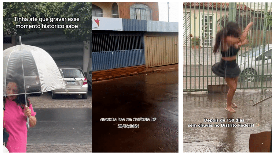 Internautas postaram nas redes sociais imagens da chuva que caiu no DF após meses de estiagem