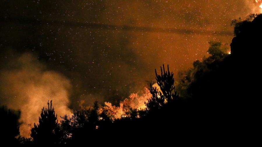 Incêndios florestais em Epuyén, na Argentina - MARTIN LEVICOY / AFP