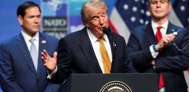 donald-trump-na-conferencia-da-otan-na-turqui-1783529518933_v2_615x300 Trump intensifica guerra comercial: tarifas de 50% atingem Canadá e afetam preços no Brasil