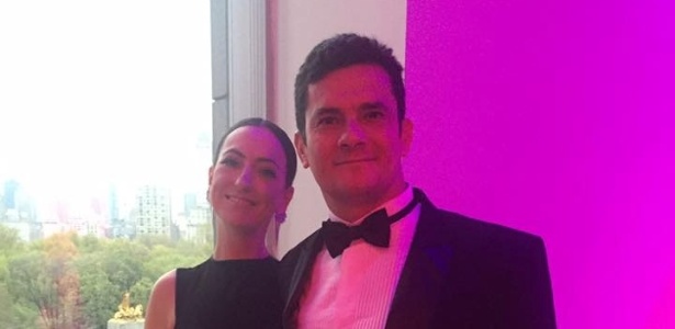 O juiz Sergio Moro e a mulher, Rosângela, participam do jantar de gala da "Time" - Reprodução/Twitter
