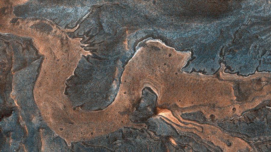 O dragão fotografado em Marte pela Nasa - Reprodução/Twitter