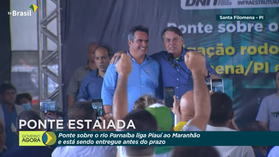 20.mai.21 - Presidente Jair Bolsonaro (sem partido) e o senador Ciro Nogueira (PP) - Reprodução/TVBrasil