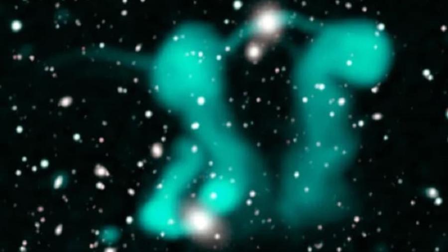 Os "fantasmas dançantes" estão localizados a cerca de um bilhão de anos-luz de distância da Terra - Reprodução/Jayanne English/EMU/Dark Energy Survey