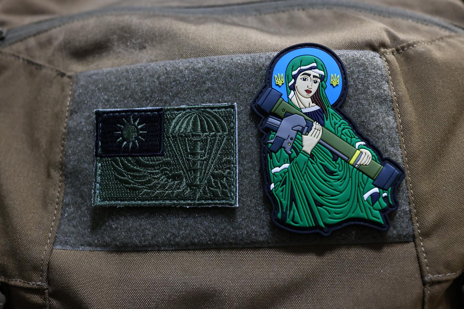 May 31, 2022 - "Santa Javelin" embroidered;  religious image has an anti-tank missile launcher - ANN WANG/REUTERS
