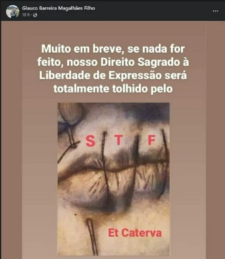 Em suas redes, líder religioso faz diversas críticas ao STF - REPRODUÇÃO - REPRODUÇÃO