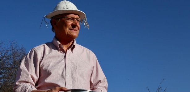 Alckmin durante gravação do horário eleitoral gratuito