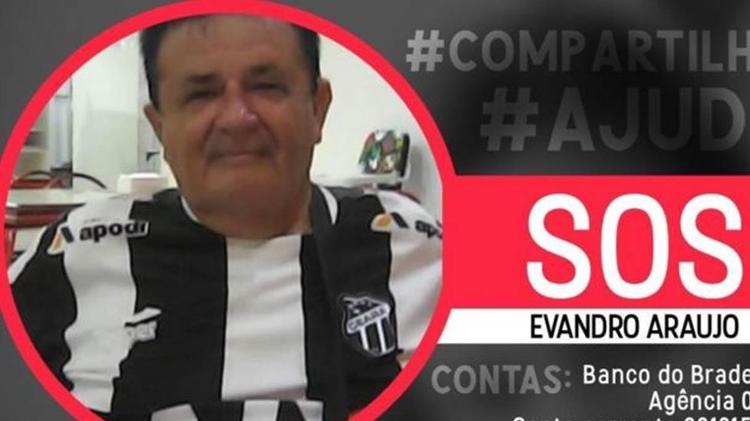Campanha nas redes sociais pedia dinheiro para conseguir levar Evandro até uma UTI - Arquivo Pessoal - Arquivo Pessoal