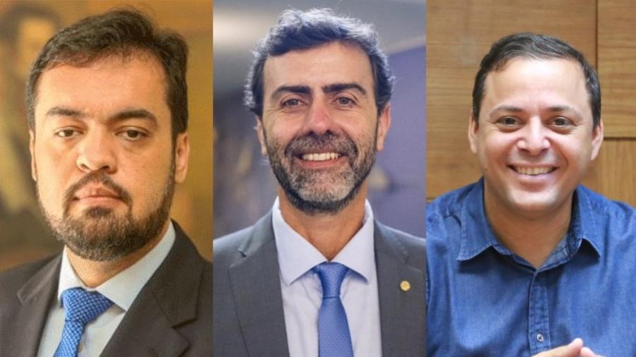 Candidatos ao governo do Rio de Janeiro: Cláudio Castro (PL), Marcelo Freixo (PSB) e Rodrigo Neves (PDT) - Divulgação