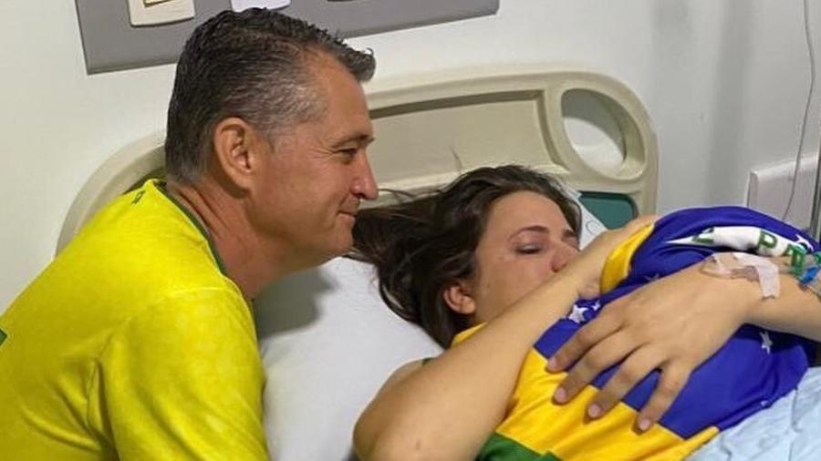 Nasce bebê de casal que participa de acampamento bolsonarista em frente a quartel de Brasília - Reprodução/Mayra Pinheiro