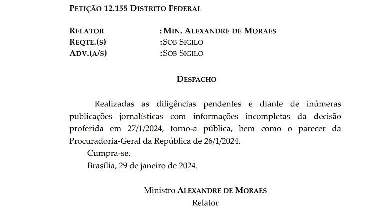 01.fev.2024 - Decisão está disponível para consulta no site do STF