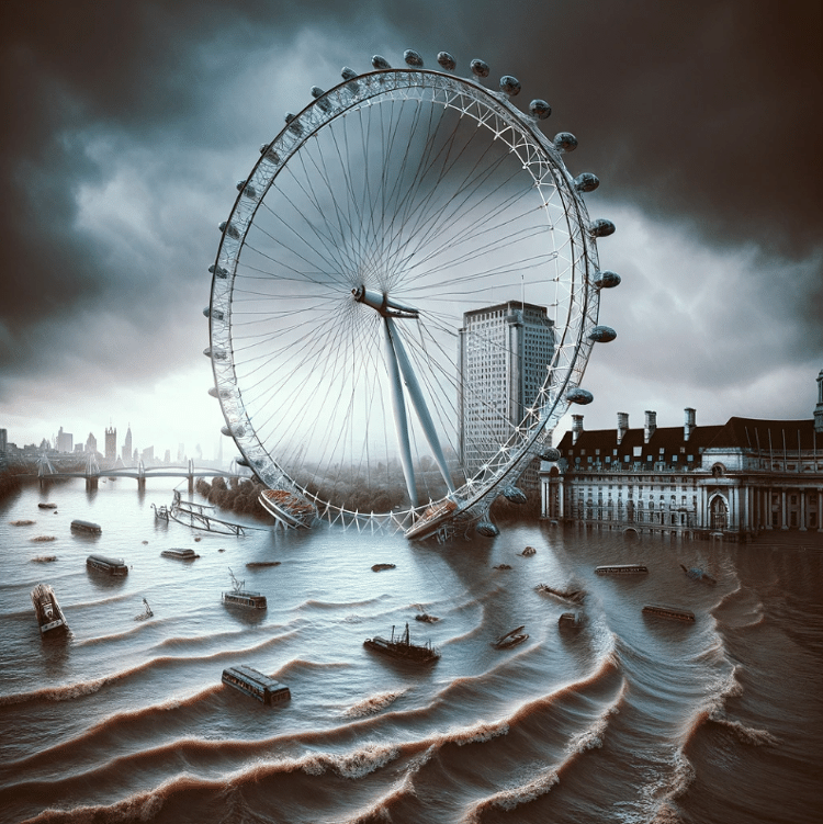 Simulação na London Eye, em Londres