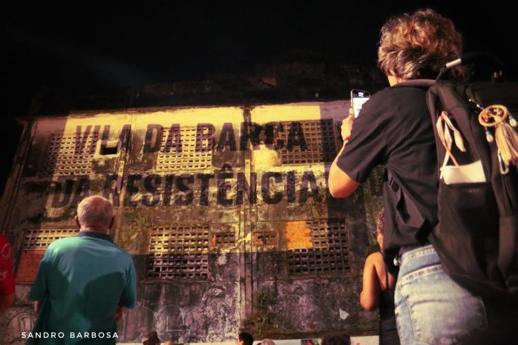 Protesto de moradores na Vila da Barca, em Belém, contra obra de saneamento da COP30 Protesto de moradores na Vila da Barca, em Belém, contra obra de saneamento da COP30