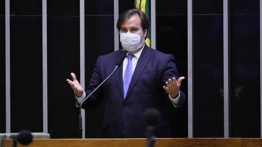 5.mai.2020 - O presidente da Câmara dos Deputados, Rodrigo Maia (DEM-RJ), durante sessão na Casa - Najara Araújo/Câmara dos Deputados