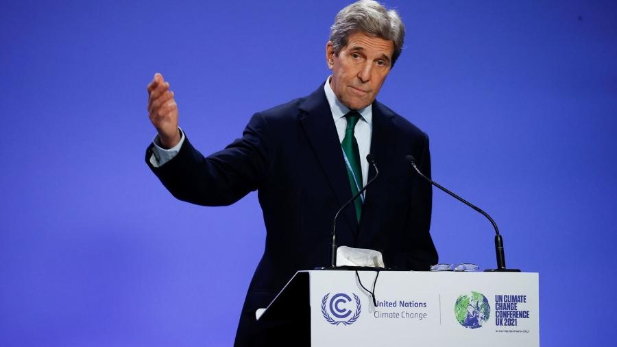 John Kerry, enviado especial da presidência dos EUA para o clima, fala em uma entrevista coletiva durante a COP26 - Phil Noble/REUTERS