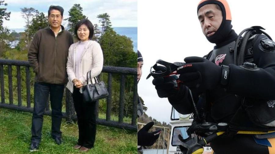 Yasuo Takamatsu, 65, perdeu sua esposa, Yuko, no tsunami que assolou o Leste do Japão - Reprodução/Twitter