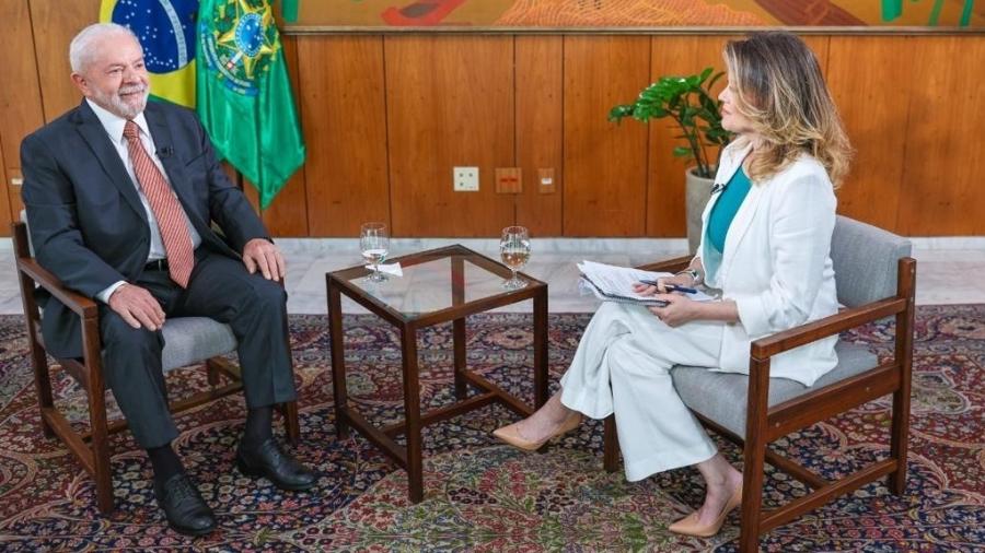 O presidente Lula concede entrevista a Natuza Nery, da GloboNews - Imagem/Ricardo Stuckert Divulgação/TV Globo