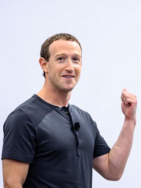 Mark Zuckerberg, CEO da Meta, durante convenção da empresa em 2023