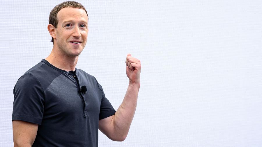 Mark Zuckerberg, CEO da Meta, durante convenção da empresa em 2023