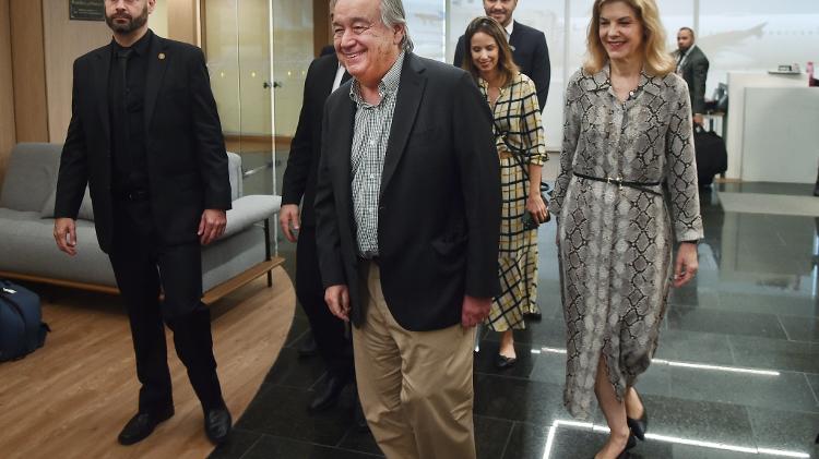 Chegada do Secretário-Geral da ONU, António Guterres, ao Aeroporto do Galeão, no Rio de Janeiro