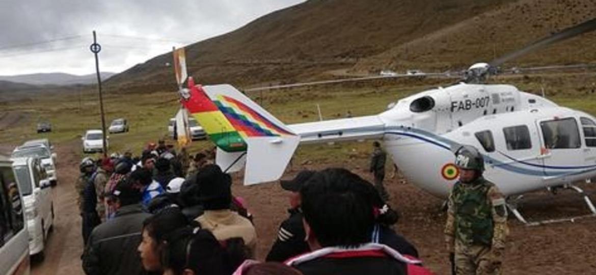 Helicóptero que levava Evo Morales registra falha mecânica; não há feridos - Reprodução/La Razón
