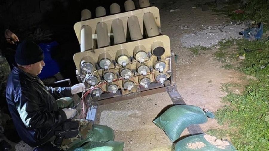 Foguete usado para atingir base militar que abriga tropas americanas na província de Kirkuk, norte do Iraque - Reprodução/Twitter@modmiliq