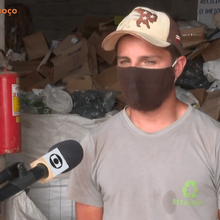 Gustavo Guedes, 19, reciclador da cidade de Machadinho (RS) - Reprodução/RBS TV