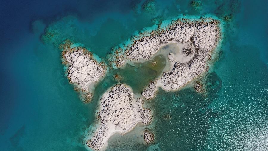 Imagem aérea do lago Salda, na província de Burdur, na Turquia - Umit Bektas/Reuters