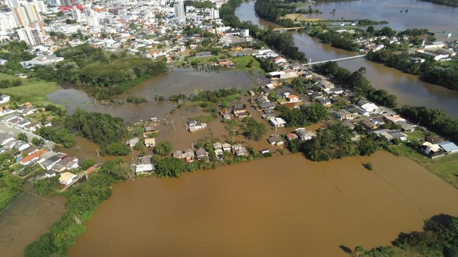 Fortes chuvas atingiram diversos municípios de Santa Catarina - Reprodução/Defesa Civil de SC 