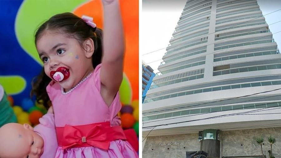 Menina de 6 anos morre ao cair de 12º andar de prédio em Santos após ser deixada sozinha pelo pai - Reprodução/Editoria de Arte