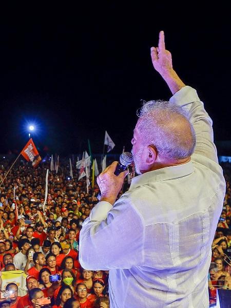 O ex-presidente Lula (PT) em comício em Belém - Ricardo Stuckert