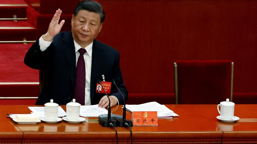 Xi Jinping em cerimônia do 20º Congresso Nacional do Partido Comunista da China - TINGSHU WANG/REUTERS