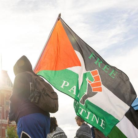 Protesto pró-Palestina em Colorado, nos Estados Unidos