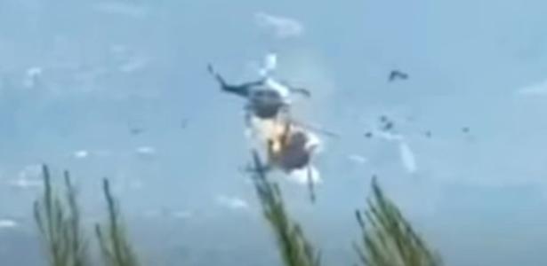 Helicópteros de combate a incêndios florestais colidem no ar na Grécia