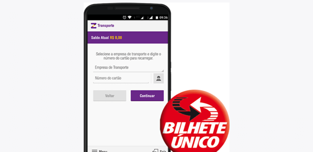 Aplicativo Zuum, que carrega créditos no Bilhete Único de São Paulo - Reprodução