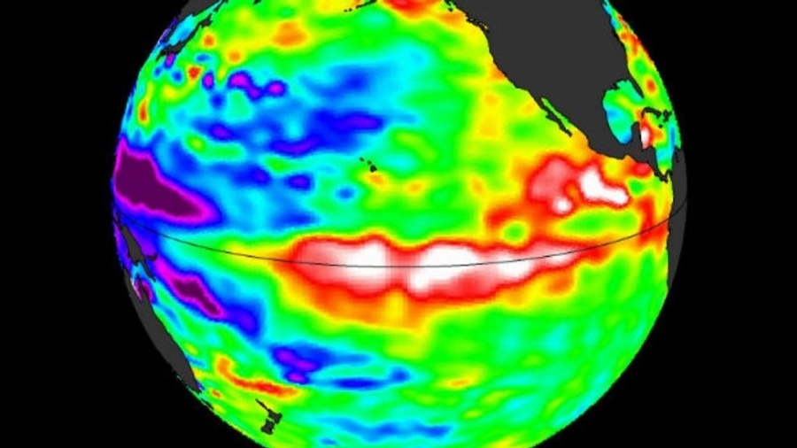 Quando o El Niño está ativo a água do oceano na zona equatorial está mais quente - Cortesia de William Patzert