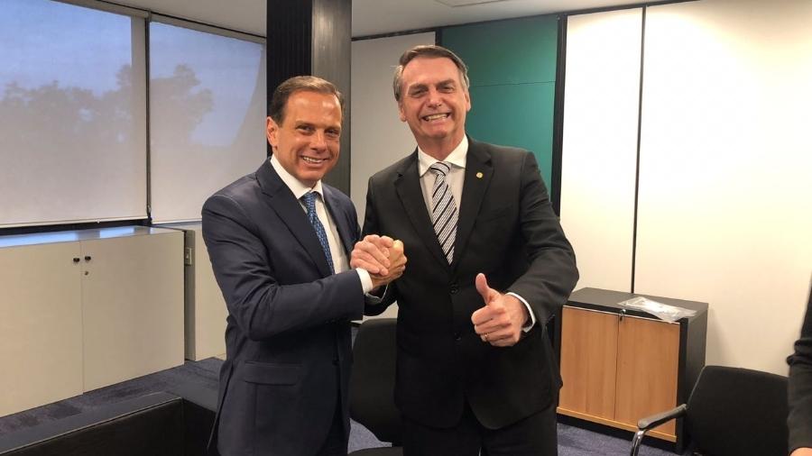 Registro de 7 novembro de 2018: João Doria, governador de São Paulo, e o presidente Jair Bolsonaro (PSL), em Brasília - Divulgação/Assessoria João Doria