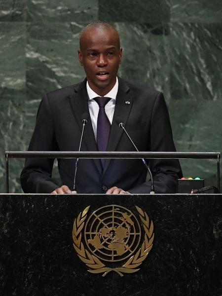 Jovenel Moise, presidente do Haiti, durante Assembleia Geral da ONU em 2018 - TIMOTHY A. CLARY/AFP