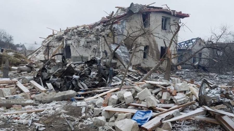 2.mar.2022 - Cidade de Zhytomyr, na Ucrânia, foi atingida por bombardeio russo - Divulgação/Serviço de Emergência da Ucrânia