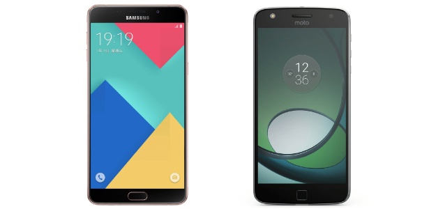 Galaxy A9 (Samsung) e Moto Z Play (Lenovo) - Divulgação