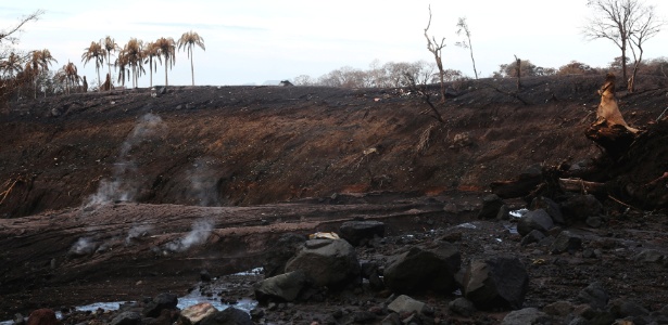 Área afetada pelo lahar do vulcão de Fogo, em El Rodeo, na Guatemala - Jose Cabezas/Reuters