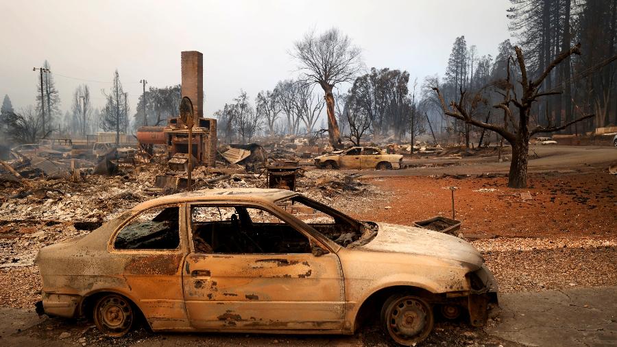 Área de Greenville destruída pelo incêndio Dixie Fire - Fred Greaves/Reuters