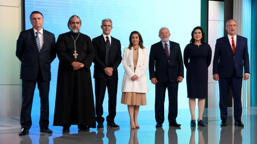 Candidatos no debate da Rede Globo - 29/09/2022 - Globo/João Miguel Júnior