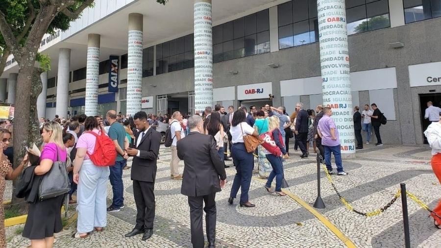 Segundo organização, prédio foi evacuado por volta das 12h e atividades foram momentaneamente suspensas - OAB Rio de Janeiro/Divulgação