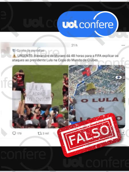 30.jun.2025 - Post com suposto pedido de Moraes à Fifa é piada de perfil de humor 30.jun.2025 - Post com suposto pedido de Moraes à Fifa é piada de perfil de humor