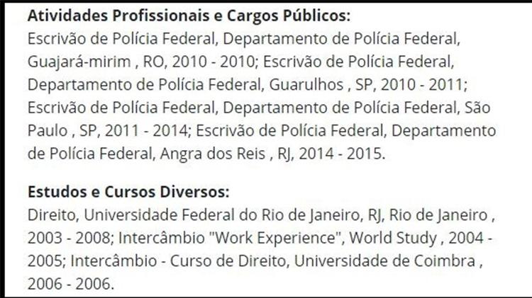 Cargo comissionado não aparece em seu currículo publicado no site da Câmara dos Deputados - Reprodução