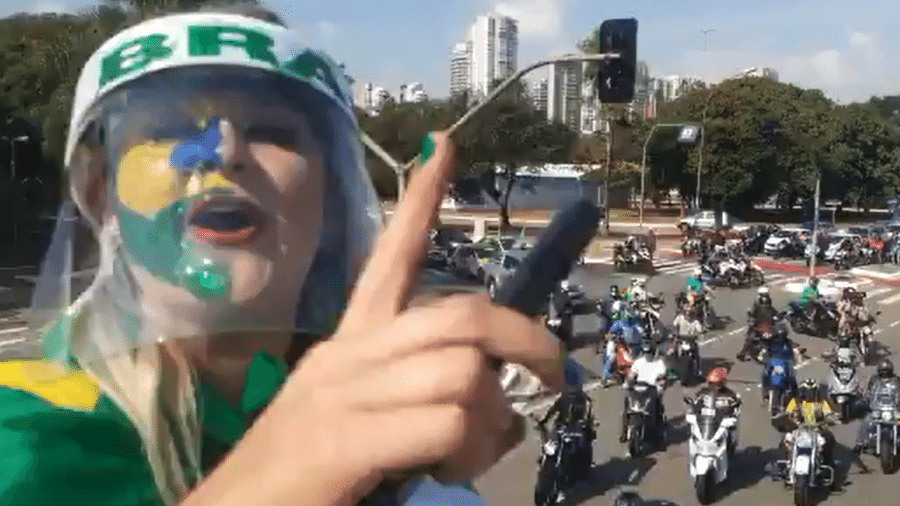 Os manifestantes pediam o fim da quarentena em São Paulo - Reprodução/Twitter