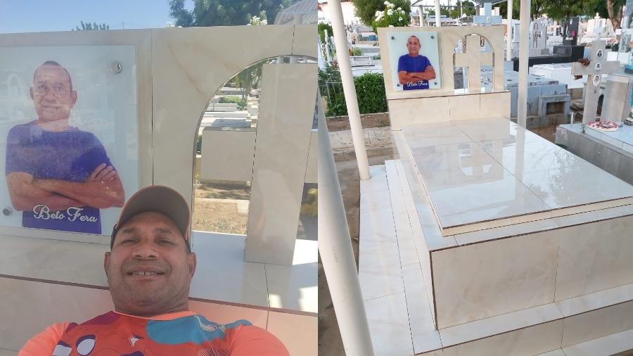 Beto Fera cuida do próprio túmulo há 7 anos - Arquivo pessoal