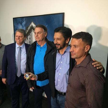 Tarcísio, Bolsonaro, Nunes e Mello Araújo após almoço sobre cotado para vice