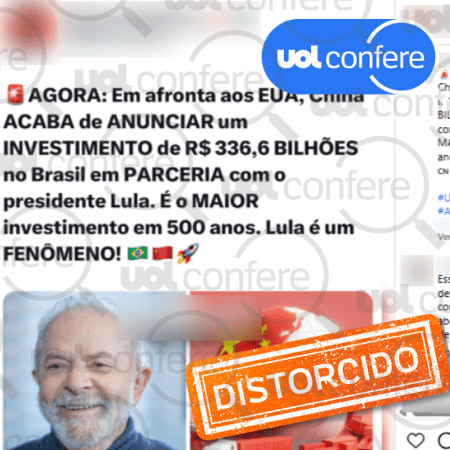 15.mai.2025 - Investimento da China no Brasil será de R$ 27 bi, e não de R$ 336,6 bi 15.mai.2025 - Investimento da China no Brasil será de R$ 27 bi, e não de R$ 336,6 bi